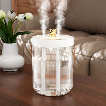 Large Humidifier 2L Smart 2-in-1 with Night Light, Dual Nozzle, 3 Mist Modes, Auto Shut-Off, Dry Burn Protection