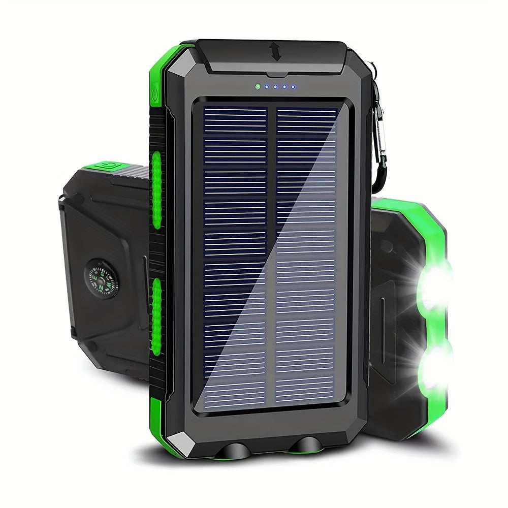 Power Bank Solar 28800mAh or 42800mAh with Wireless Charging, Four Cables and Dual Flashlights