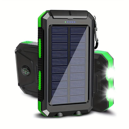 Power Bank Solar 28800mAh or 42800mAh with Wireless Charging, Four Cables and Dual Flashlights