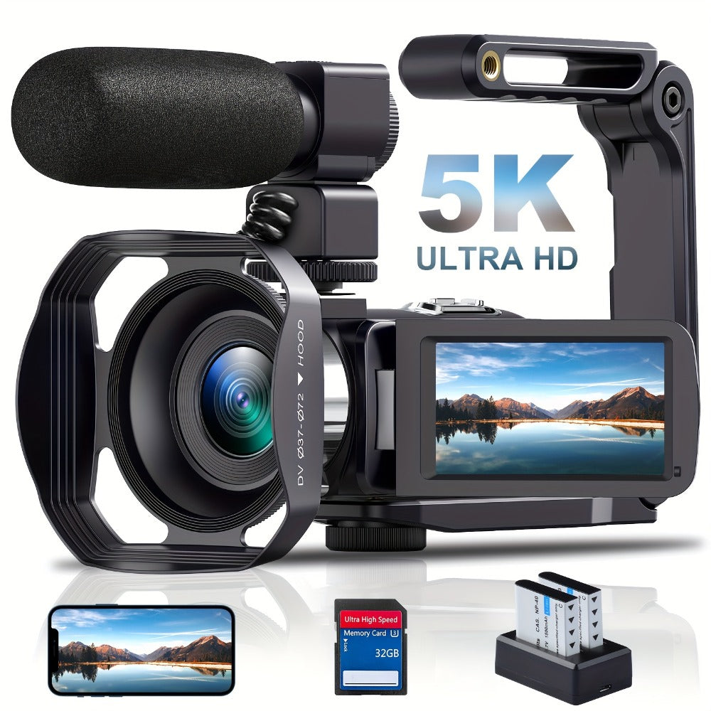 5K Vlogging Camera Camcorder 64MP WiFi for YouTube with IR Night Vision 18X Zoom 3 Inch Touch for an Everyday Personal Care Routine