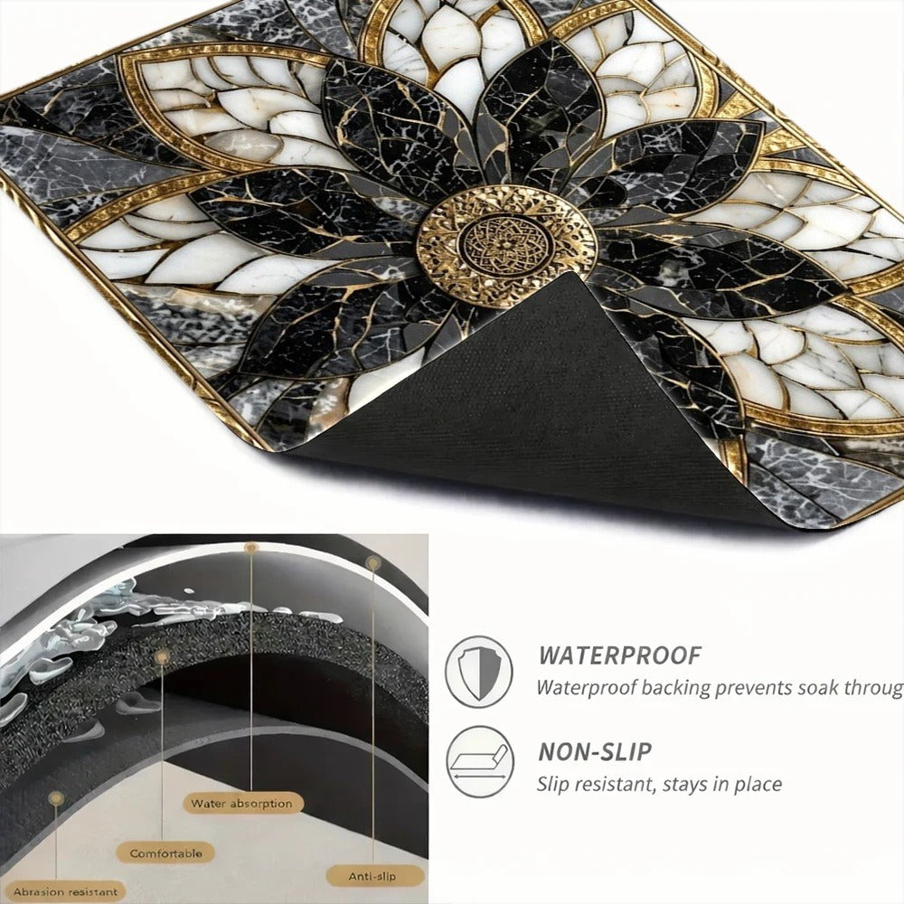 Stove Protector Mat Heat Resistant Non-Stick Reusable Gas Stove Liner Marble Pattern for Gas Stove Glass Cooktop Induction Cooker Oven
