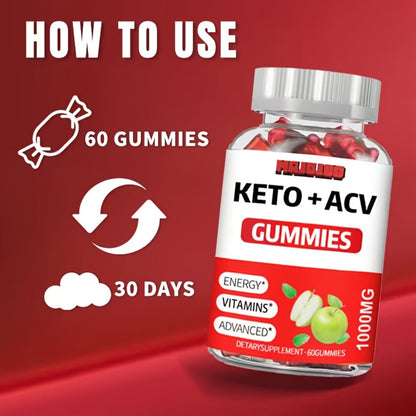 Apple Cider Vinegar Gummies with Pomegranate, Beet Juice & B12, Vegan Keto ACV Gummies for Weight Management