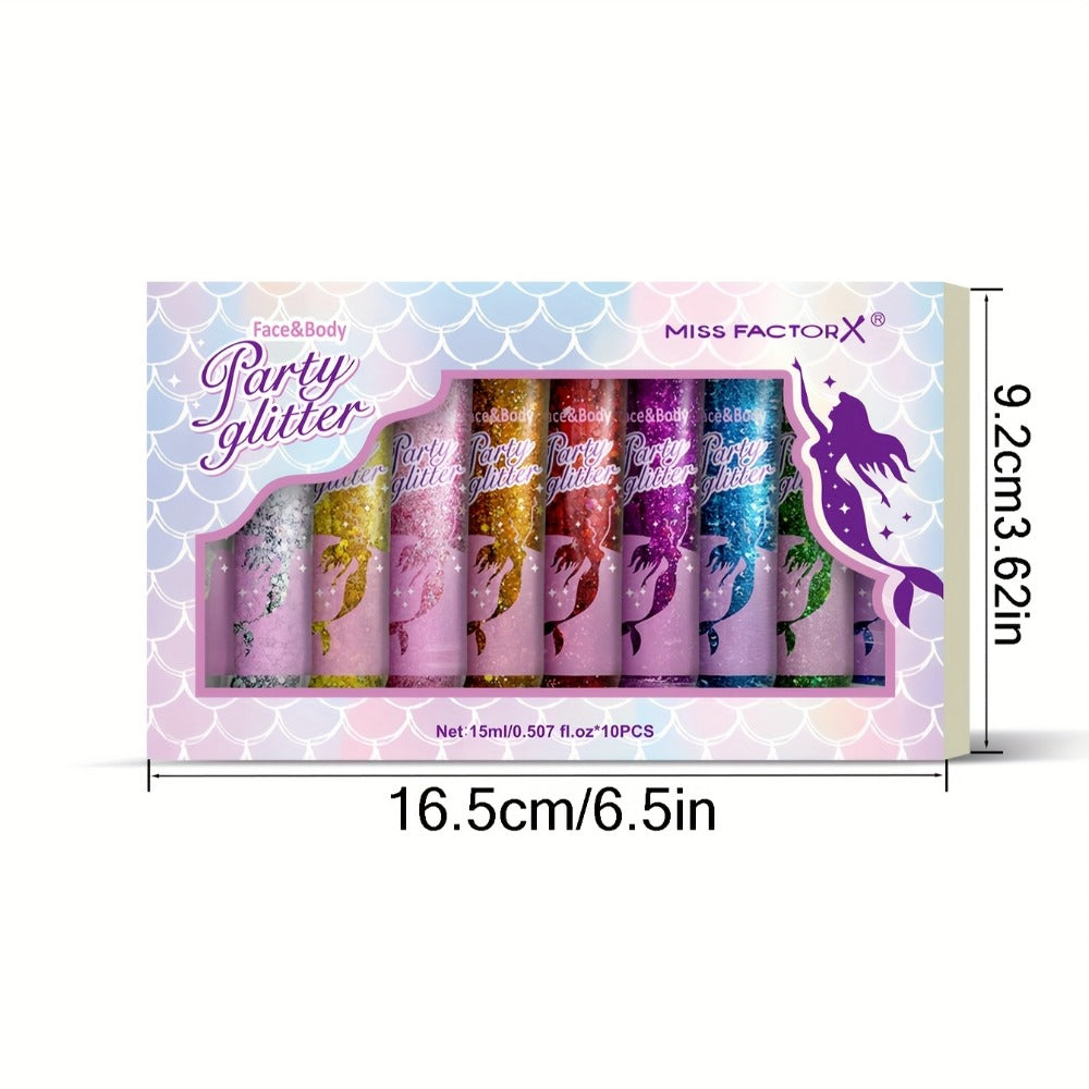 Holographic Glitter Gel Set 10 Colors Cosmetic Grade Face Body Makeup – Festival Rave Cosplay Anime
