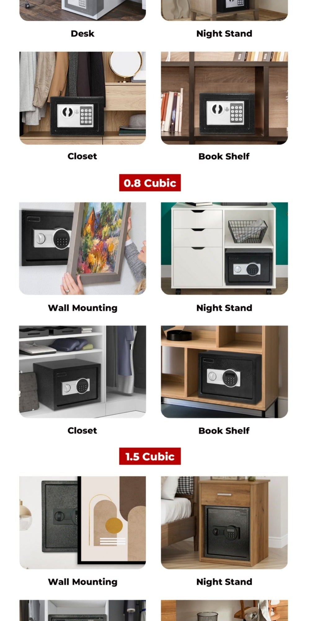 Fireproof Home Safe Box with Digital Keypad and Key Lock Steel Security Safe for Money for Entryways, Bedrooms and Living Spaces