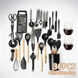 Black with Glass Cup