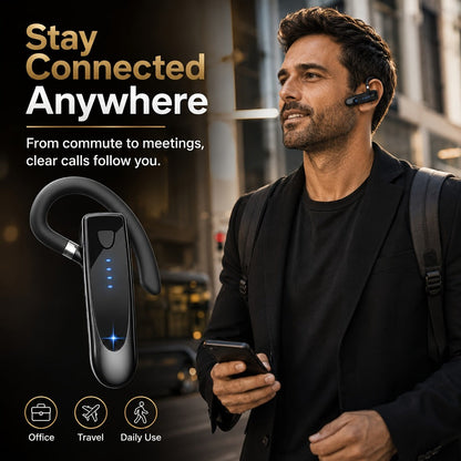 Trucker Bluetooth Headset 29H Playtime 180H Standby, Handsfree Earpiece with Mic Dual Device Connection