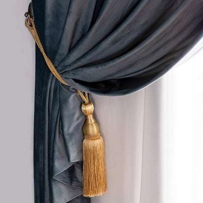 Curtain Tiebacks with Tassels Hand Woven Rope Curtain Tie Backs with Golden Accents 4/8pcs Home Decor