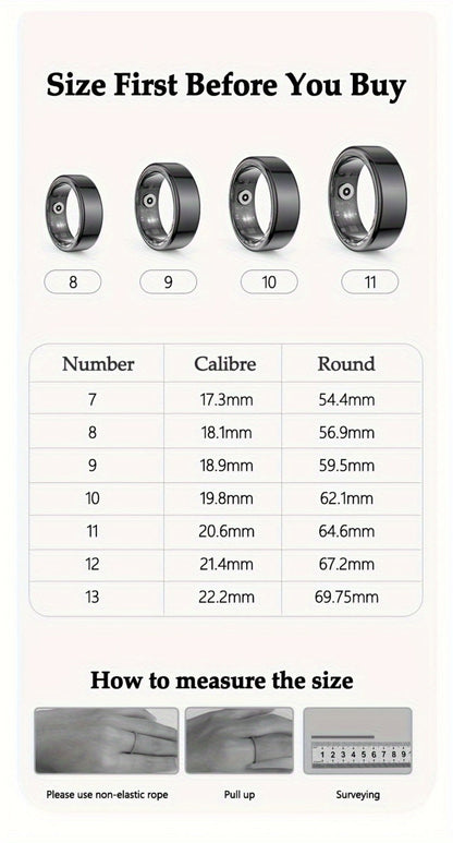 R18 Smart Ring Activity Tracker with 20+ Workout Modes – Sleep & Stress Monitor, Heart Rate, iPhone & Android Compatible, USB Charging