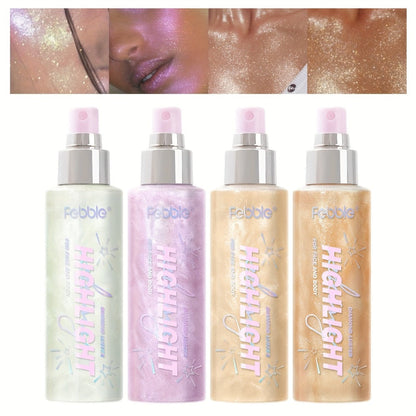 Body Glitter Spray Shimmer Long Lasting Lightweight Non Greasy Luminous Radiant Glow for Body Face Hair Women Festival Party Everyday Wear 4