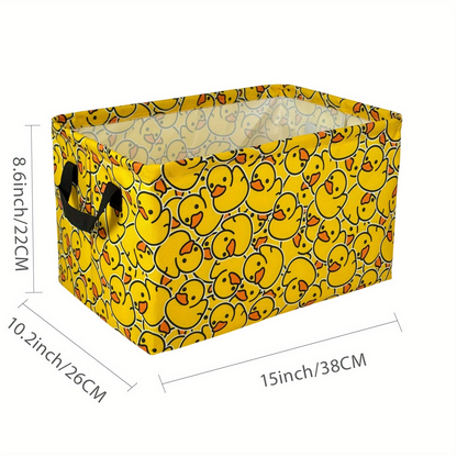 Soft Open-Top Printed Storage Bin with Side Handles and Cat, Dog, Pumpkin, Duck or Dachshund Designs