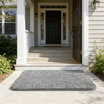 Chenille Dog Door Mat Super Muddy Paws Pet Rug Gingham Entryway Mat Indoor Outdoor Multiple Sizes & Colors