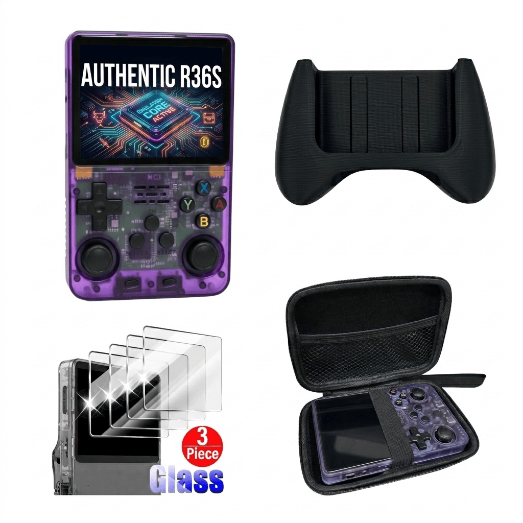 R36S Retro Handheld Game Console ArkOS 3.5" IPS Screen 64GB 128GB, Portable Emulator Gaming Device USB-C 10Hr Battery