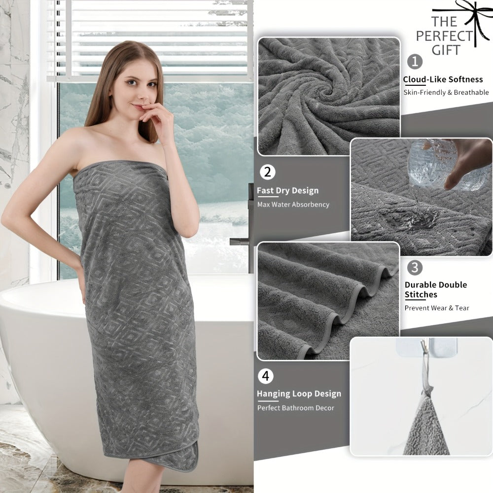 Bath Hand Towels, Towel Set 8 Piece 700GSM with 2 Bath Towels, 2 Hand Towels and 4 Washcloths in 16 Colors for Home and Guest Use