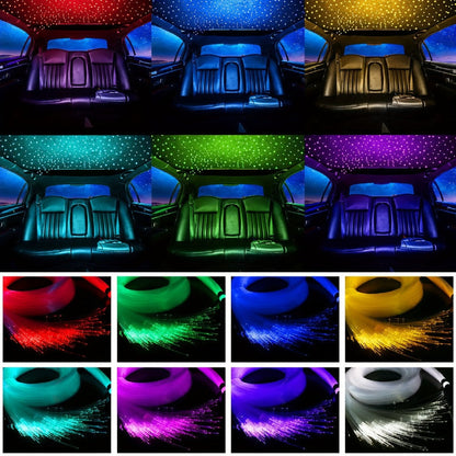 Fiber Optic Star Ceiling Light Kit 1000pcs, 0.5mm x 78.74" RGBW Car Roof Headliner Starlight Kit with App & 24-Key Remote Control