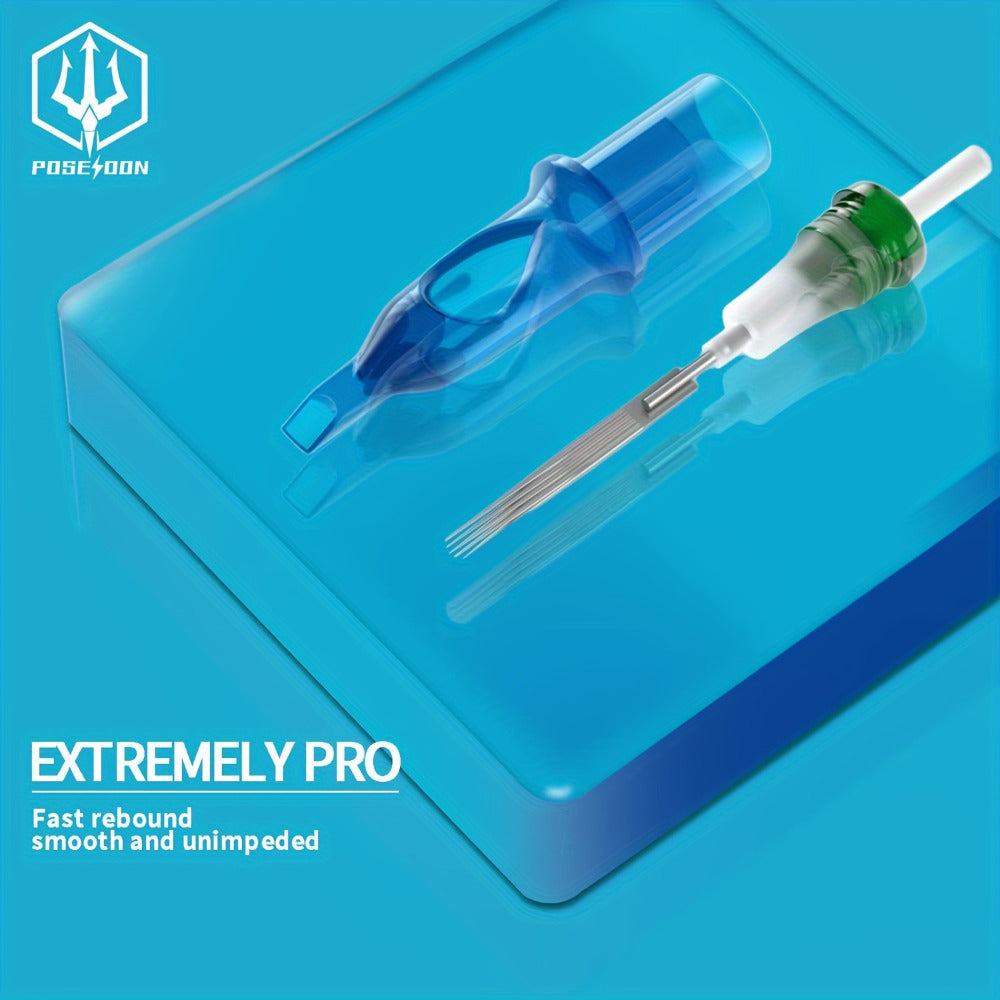 Tattoo Needles 50Pcs Round Liner Shader - POSEIDON V3 12RL 12RS Membrane Safety for Temporary Body Art, Festivals and Costumes