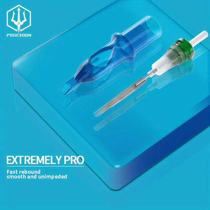 Tattoo Needles 50Pcs Round Liner Shader - POSEIDON V3 12RL 12RS Membrane Safety for Temporary Body Art, Festivals and Costumes
