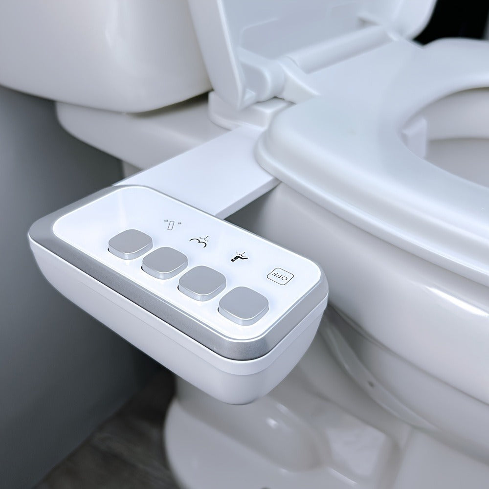 Bidet Toilet Seat Attachment – Non-Electric Mechanical Bidet with Rear Wash, Adjustable Water Pressure, Self-Cleaning Nozzle