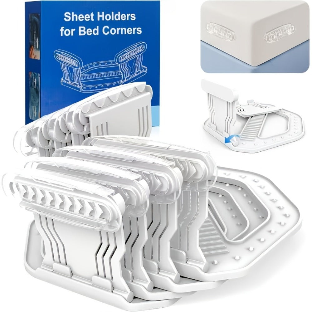 Bed Sheet Holder Straps – Heavy-Duty Mattress Sheet Grippers, No More Loose Bedding, Universal Fit for All Mattress Depths & Sheet Styles