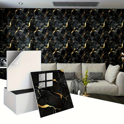 Peel and Stick Wall Tiles 50/100pcs PVC Marble Self Adhesive Vinyl Tile Stickers for Bathroom Kitchen Living Room