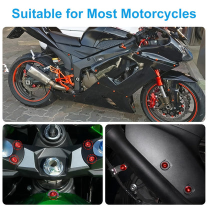 Motorcycle Fairing Bolt Kit 177-Piece CNC Anodized Aluminum Screws for Fairings Windshield Fuel Tank Body Panels