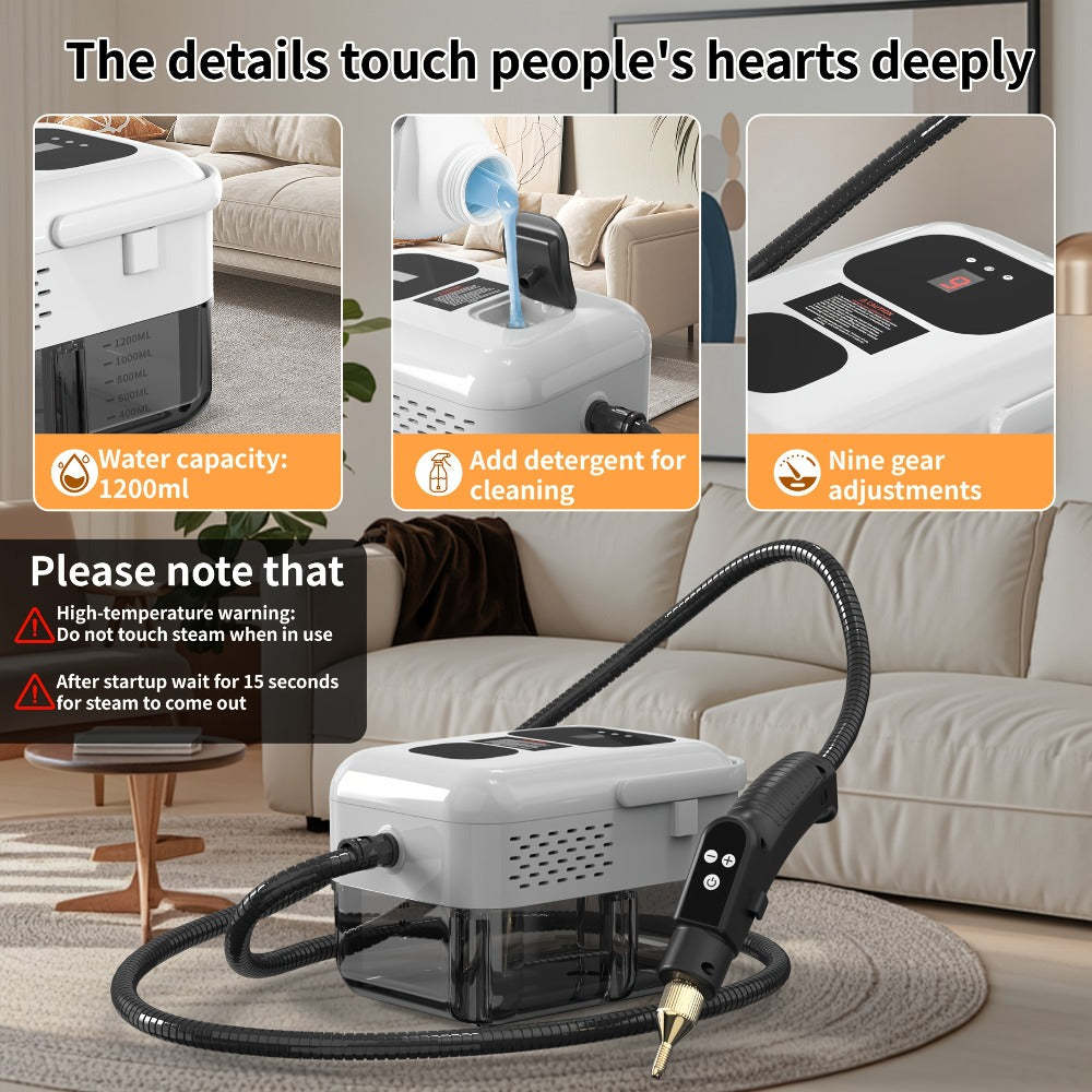 Portable Steam Cleaner High-Temperature High-Pressure Handheld Steamer for Home, Carpet, Tile & Grout Cleaning
