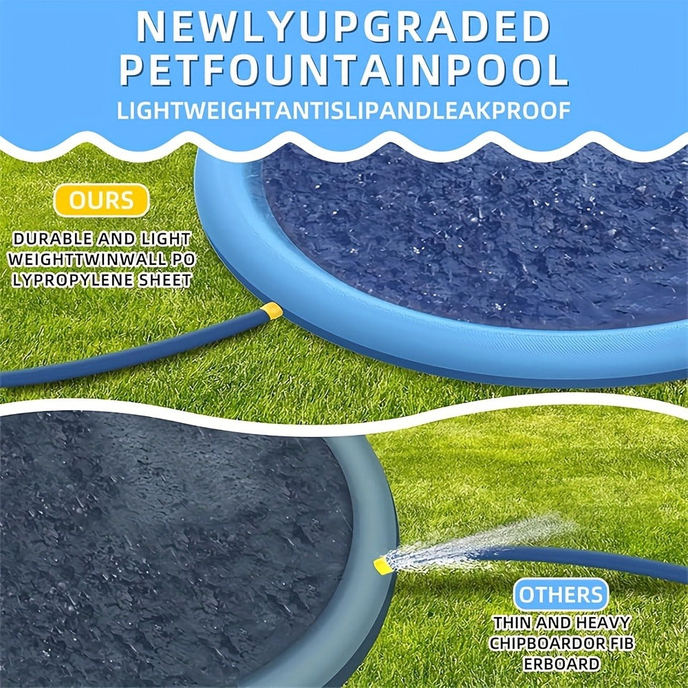 Dog Splash Pad for Large Dogs Extra Thick 0.6mm, Sprinkler Pool & Cooling Mat for Jumbo & Big Breeds