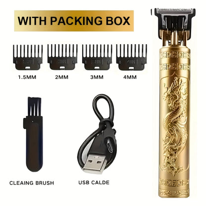 Hair Clipper Retro T-Blade Cordless Trimmer with LED Display, USB Charging and T9 or T10 Style Options