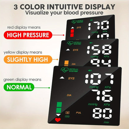 Wrist Blood Pressure Monitor Professional – Automatic BP Monitor with High-Precision LCD Display, Voice Language Prompts & Memory Function