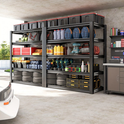 Metal Garage Shelving Unit 72"H - Adjustable Steel Storage Shelf Rack for Garage, Basement & Warehouse