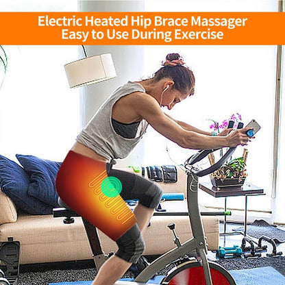 Heated Hip Brace Massager USB Electric for Men & Women - 3 Vibration & 3 Heat Settings Hip Thigh Support Wrap with Heating Pad