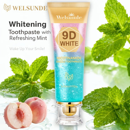 Niacinamide Toothpaste 9D Whitening Toothpaste for Stain Removal Fresh Breath Deep Cleansing Enamel Protection Minty Flavor Gentle on Gums