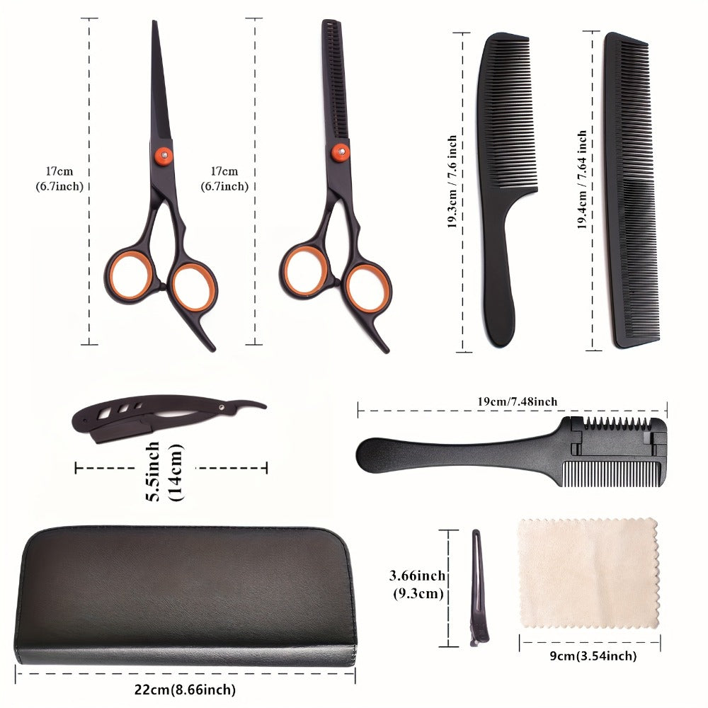 Professional Hair Cutting Scissors & Thinning Shears Set 6.0 Inch – 4CR Stainless Steel 62HRC, 20-30% Thinning Rate