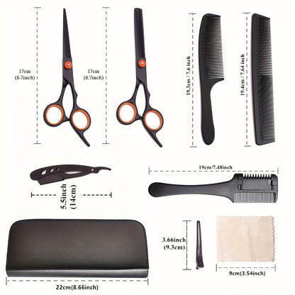Professional Hair Cutting Scissors & Thinning Shears Set 6.0 Inch – 4CR Stainless Steel 62HRC, 20-30% Thinning Rate