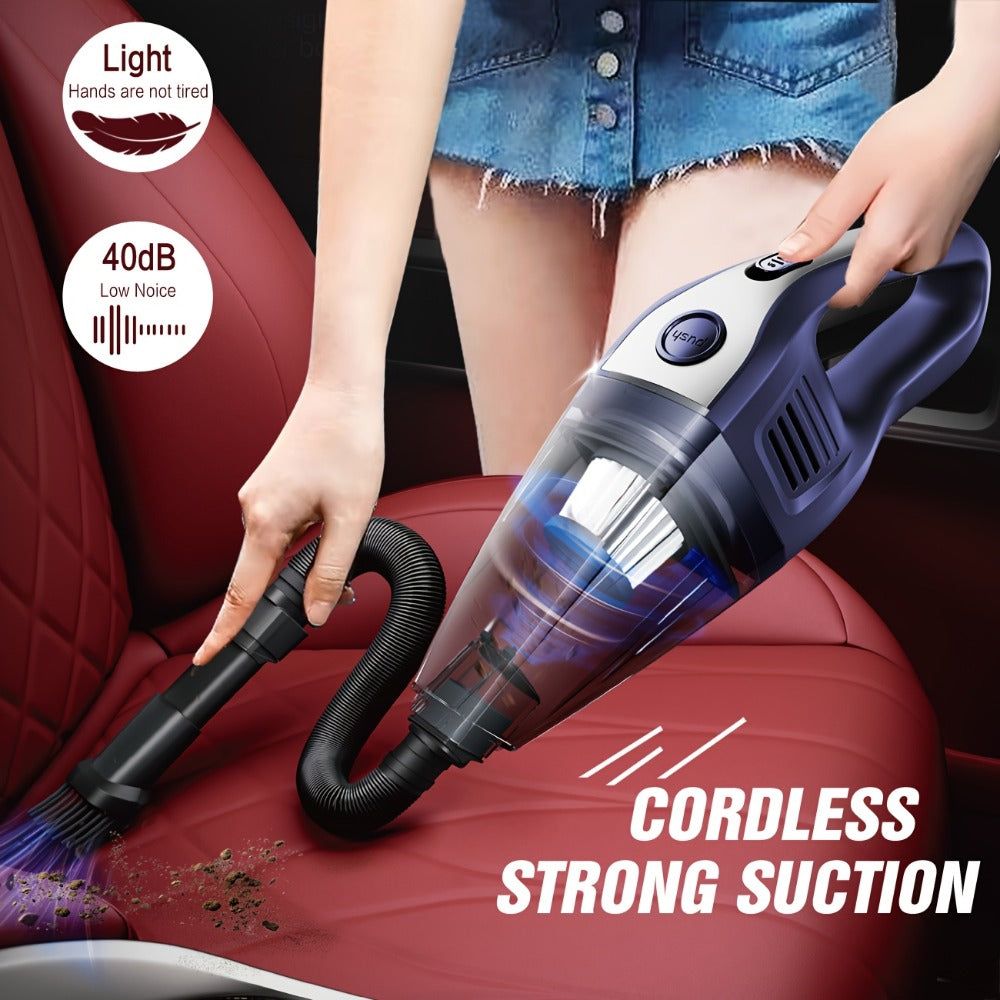 Handheld Cordless Vacuum Cleaner with Powerful Suction – Portable USB Rechargeable Mini Vacuum with Multiple Accessories for Car, Home