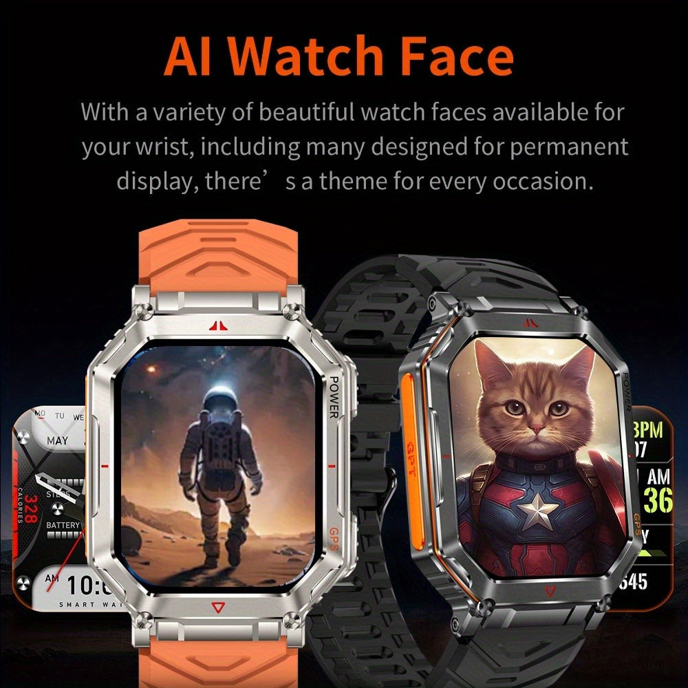 Smartwatch for Men with GPS, IPX8 Rating, Altimeter, Barometer, Compass and LED Flashlight
