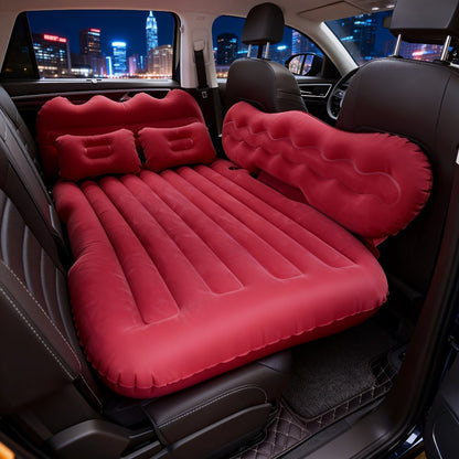 Car Inflatable Mattress for SUV Back Seat – Portable Foldable Air Bed, PVC Flocking, with Air Pump, 2 Pillows & Storage Bag (5 Colors)
