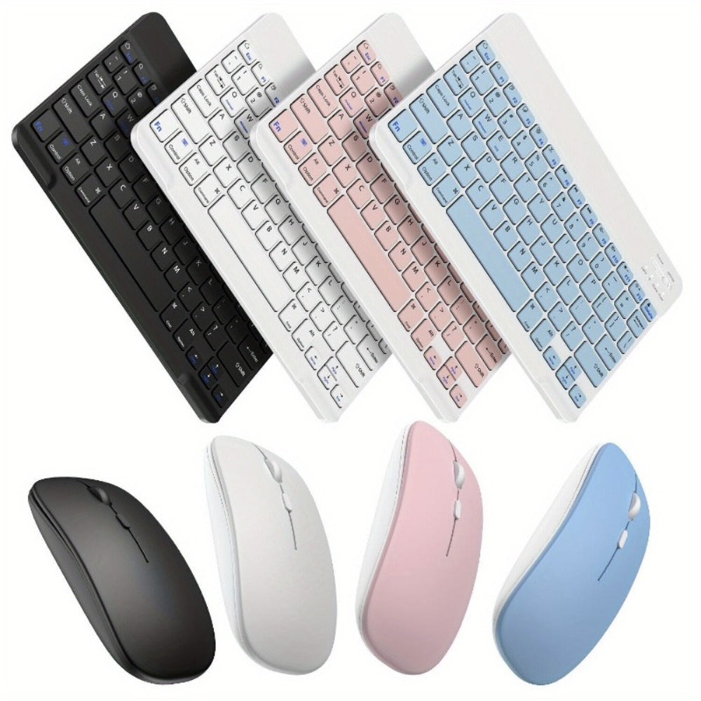Wireless Keyboard and Mouse Combo with Mouse Pad, Silent 2.4G USB Full Size Keyboard Mouse Set for PC Laptop Mac Desktop