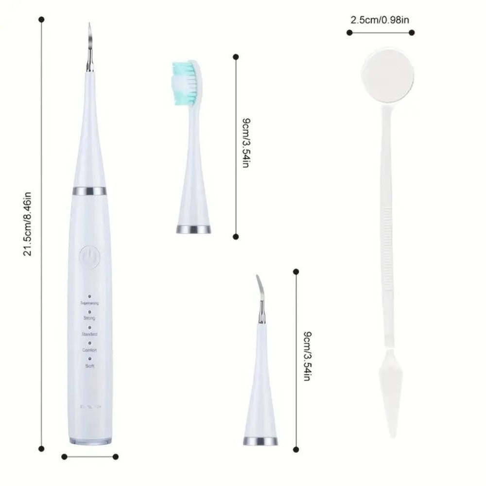 Electric Teeth Cleaner Kit USB Rechargeable, 5 Cleaning Modes Dental Scaler Plaque Tartar Remover Gum Health
