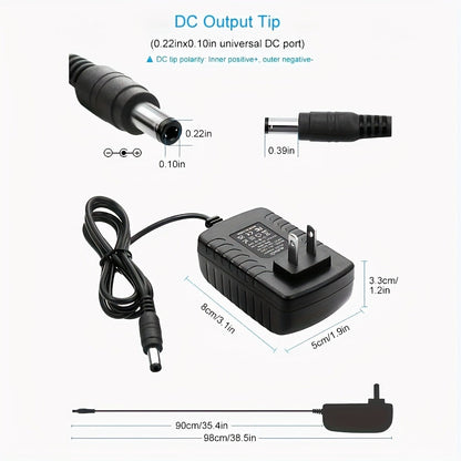 12V 2A AC DC Power Supply Adapter 11-in-1 with 10 Tips 100-240V 50-60Hz Universal DC Transformer for an Everyday Personal Care Routine