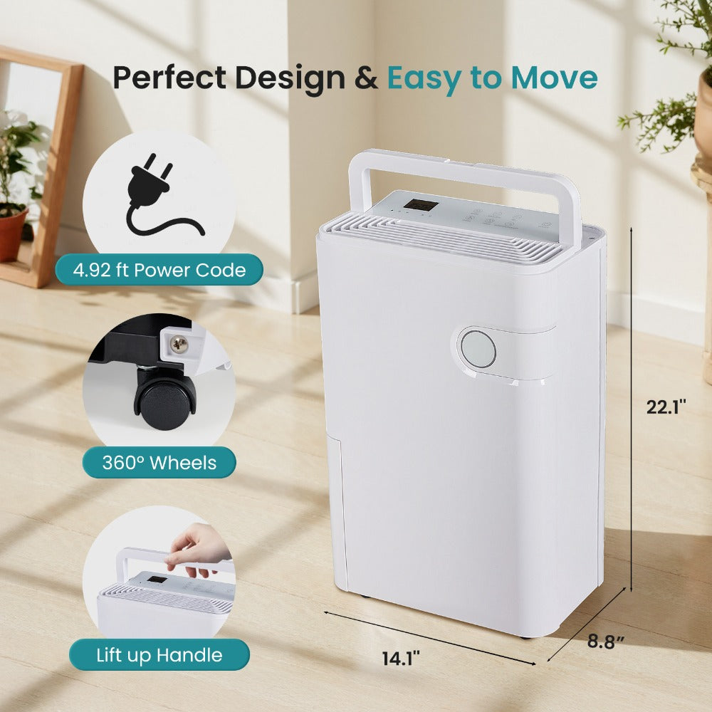 Dehumidifier for Basement 50 Pint 5500 Sq Ft with Drain Hose, Portable Home Dehumidifier for Large Room Bedroom Bathroom