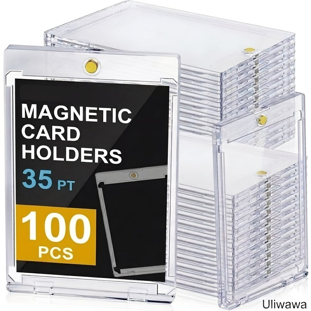 35pt Magnetic Trading Card Holders with Recessed Corners in 25, 50 or 100 Piece Pack Options