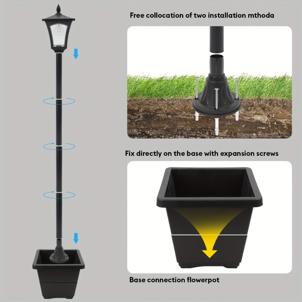 Solar Post Light Outdoor Garden Pathway Lamp 60LM White LED for Entryways, Bedrooms and Living Spaces