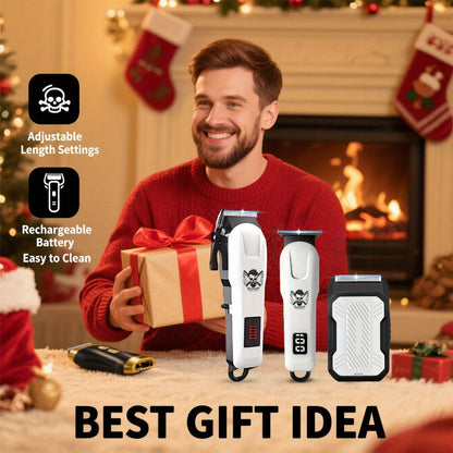 Cordless Hair Clipper Set for Men USB Rechargeable Electric Shaver with LED Display – Professional Grooming Kit 2 or 3 Piece Wireless Hair