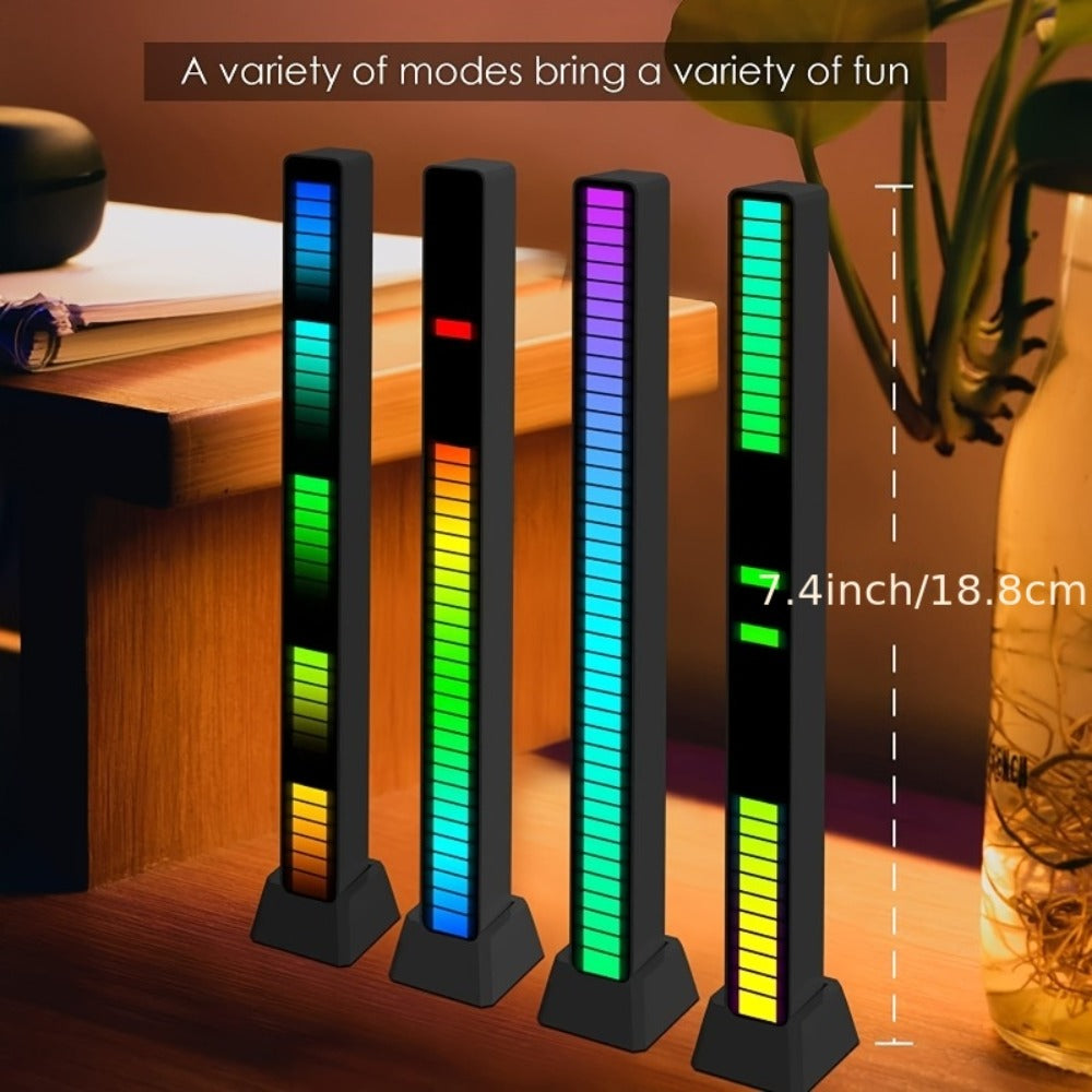 RGB LED Light Bars with Music Sync 2/4 Pack Voice Control USB Powered Smart Rhythm Lights for Gaming for Home, Desk and Accent Lighting