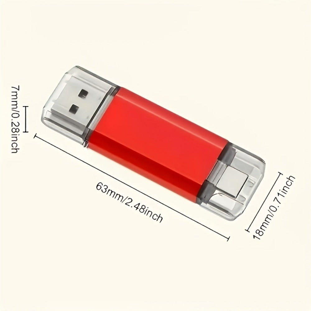 USB Flash Drive KOOTION 2-in-1 Metal USB 2.0 and Type-C Memory Stick in 32GB, 64GB or 128GB