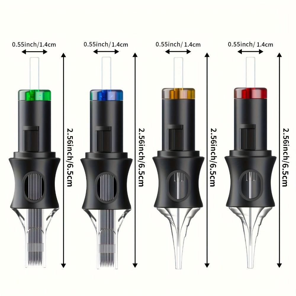 Tattoo Cartridge Needles with POSEIDON V5 Label, 50-Piece Mixed or Round Liner Pack Options