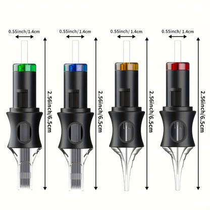 Tattoo Cartridge Needles with POSEIDON V5 Label, 50-Piece Mixed or Round Liner Pack Options