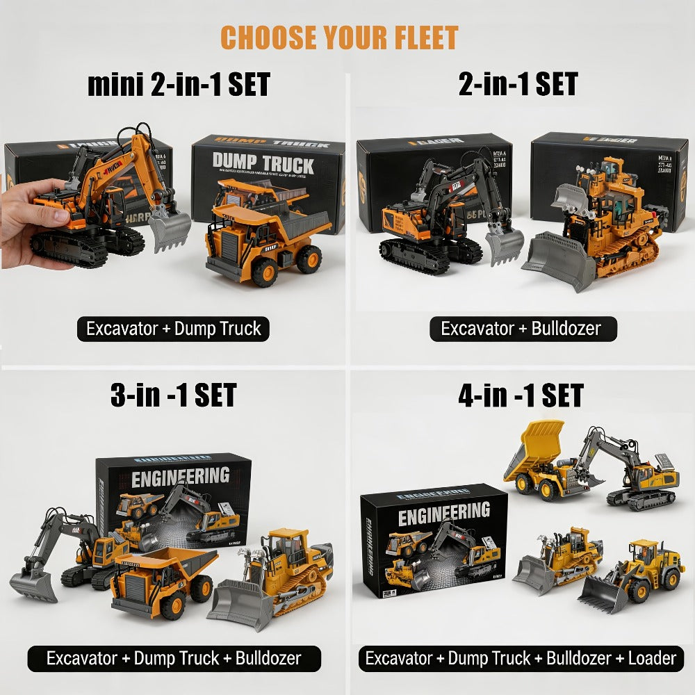 RC Construction Vehicle Set 2/3/4pcs with the Listed Color, Size or Set Options for Everyday Use
