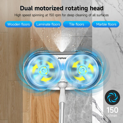 Cordless Electric Spin Mop Floor Cleaner with LED Headlight & Water Spray Tank for Everyday Face, Beard and Body Grooming