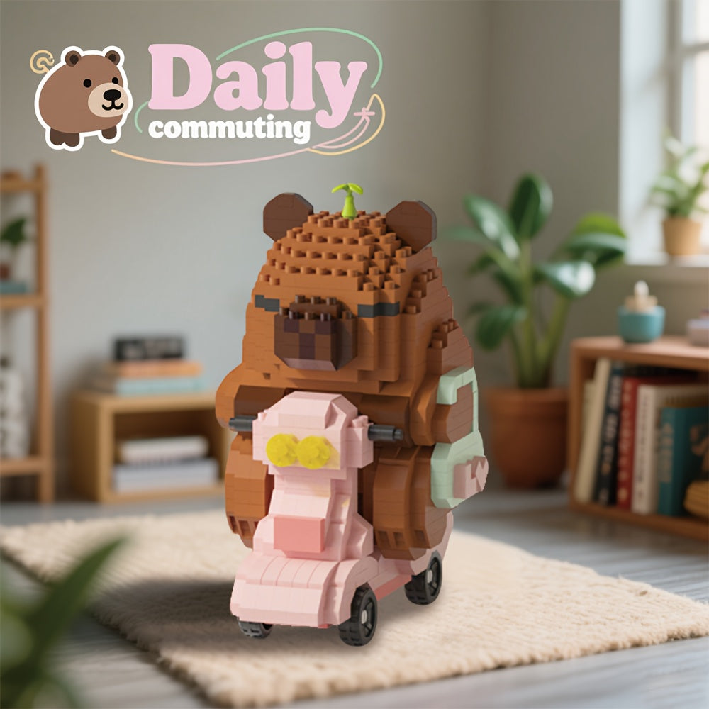 Capybara Micro Brick Building Set 562pcs Collector Edition – Miniature DIY Assembly Desk Decor Stress Relief Toy for Kids Teens Adults